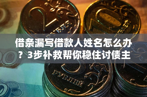 武汉借条漏写借款人姓名怎么办？3步补救帮你稳住讨债主动权