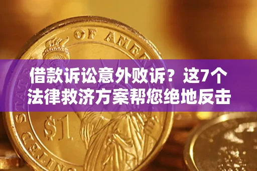 武汉借款诉讼意外败诉？这7个法律救济方案帮您绝地反击！