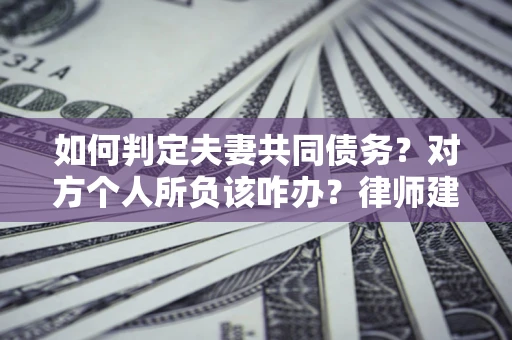 武汉如何判定夫妻共同债务？对方个人所负该咋办？律师建议