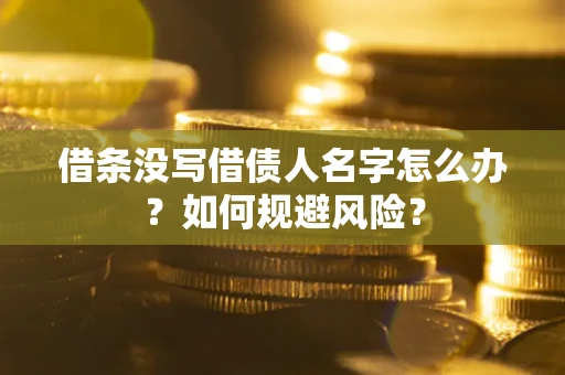 武汉借条没写借债人名字怎么办？如何规避风险？